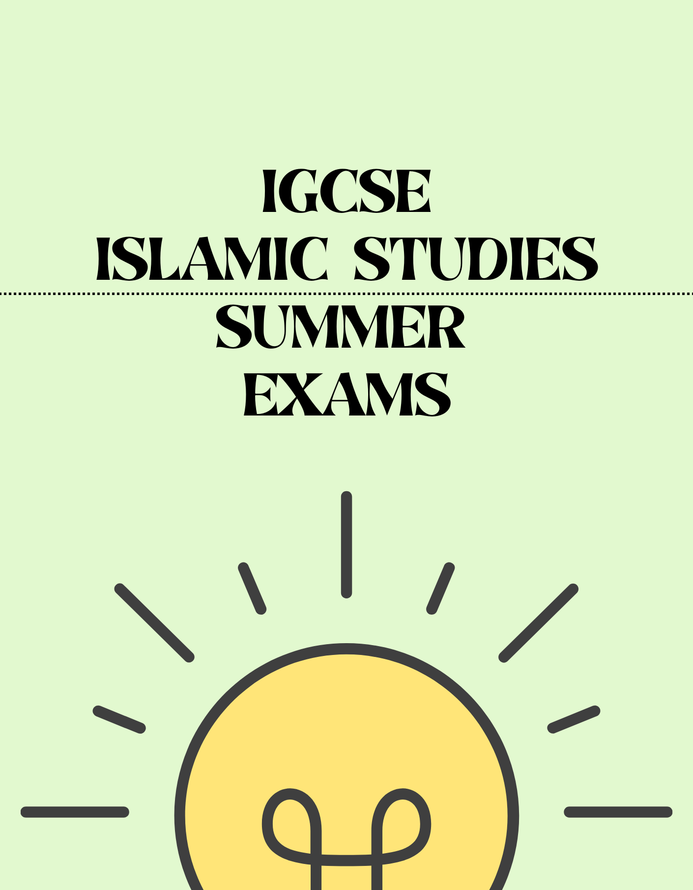 IGCSE Islamic Studies - Summer Exam